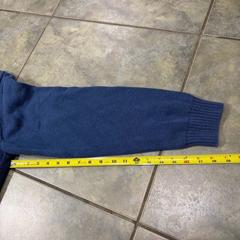 VINTAGE Polo Ralph Lauren Knit Sweater Adult XXL Blue Red Pony 1/4 Zip 90s VTG - Picture 11 of 12
